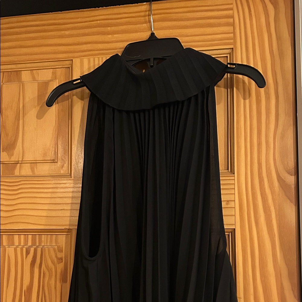 EUC Zara Elegant Sleeveless Black Halter Tunic Women Black top size large - Picture 3 of 8